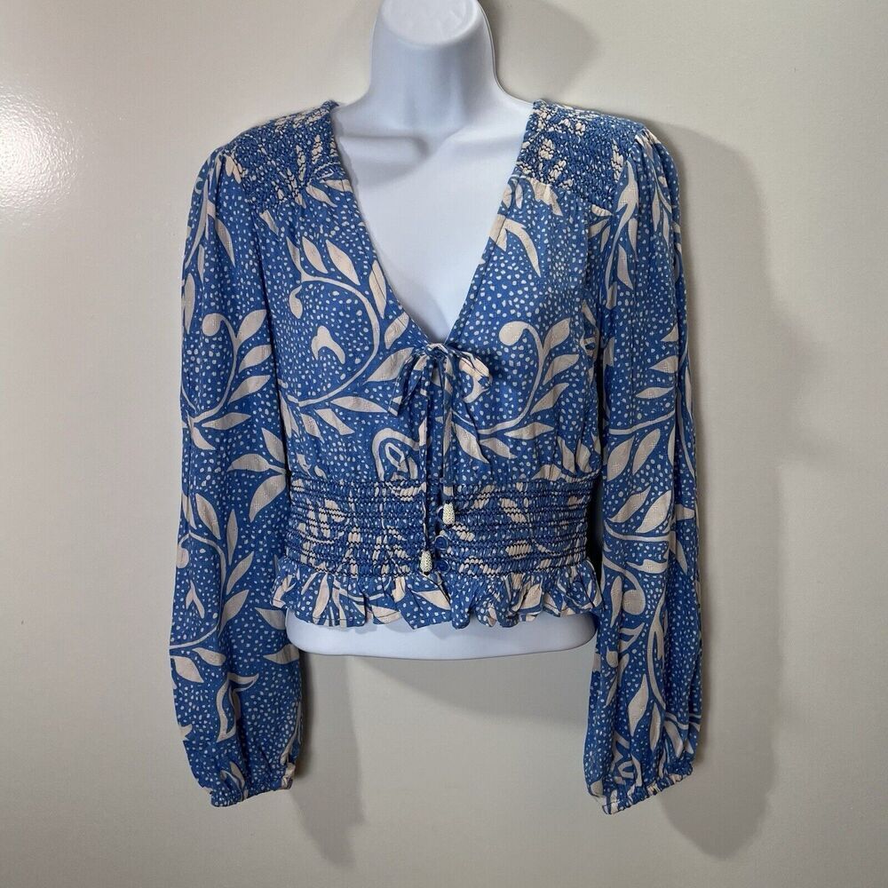 Band Of The Free Women's Blouse‎ Size XS Boho Peasant Smocked Cottagecore NWT's